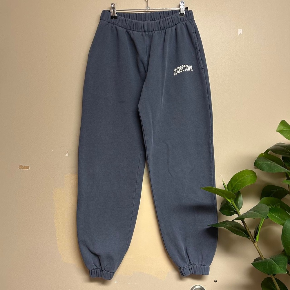 John Galt Georgetown Navy Washed Sweatpants Joggers Womens Small Blue